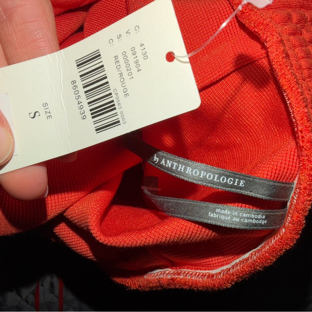 NWT Long Asymmetrical Orange Anthropologie Dress - Picture 5 of 6